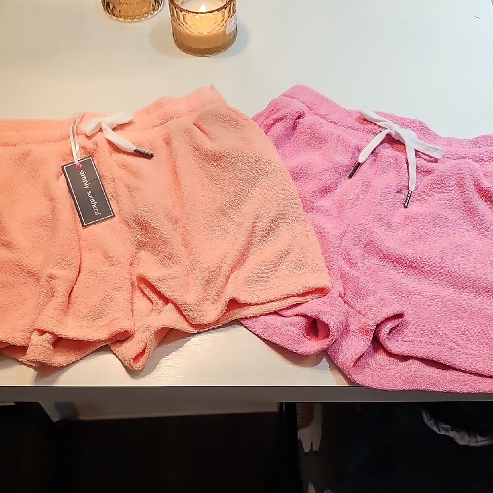 Simply Southern Peach and Pink Terry Shorts
